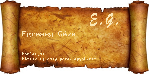 Egressy Géza névjegykártya